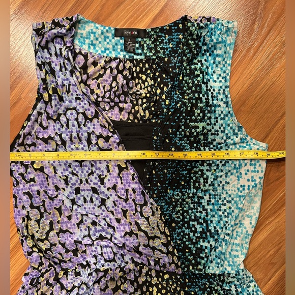 Style & Co Multi Color Print Blouse Women’s Size Large - Picture 6 of 6